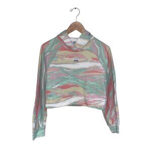 Adidas Originals Crop Hoodie Size XS Oversized Multicolour Fit Cotton Sweatshirt